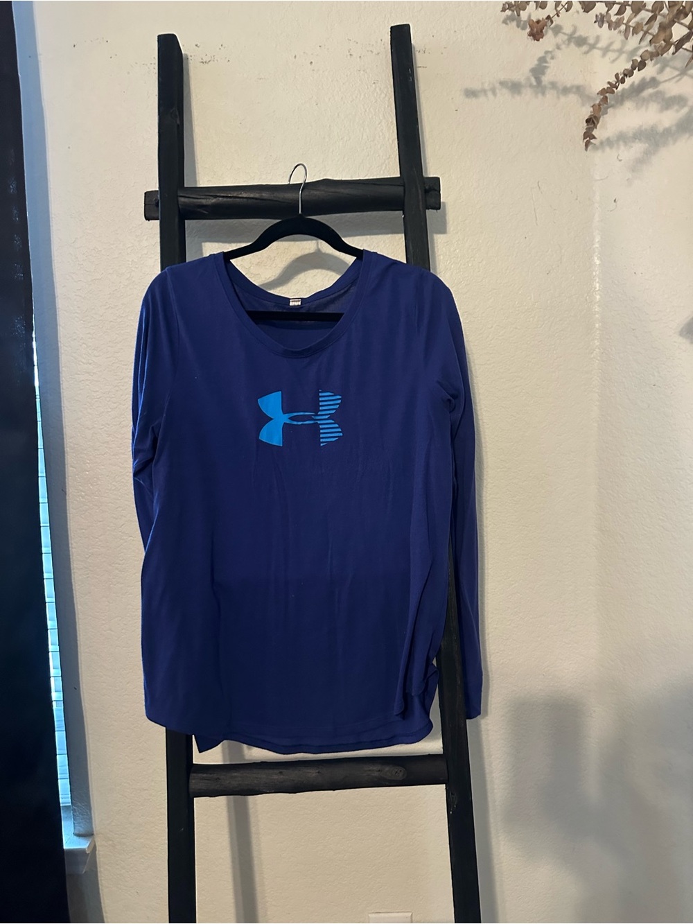 Under Armour Girls' Long Sleeve Athletic Tee - Royal Blue with Light Blue Logo